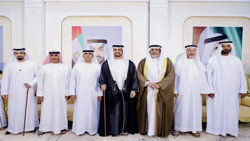 سالم بن سلطان والشيوخ يشاركون في حفل زفاف عيسى المناعي برأس الخيمة